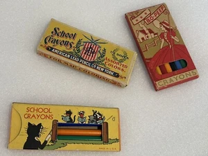 Posten 3 Vintage Schachteln Buntstifte American Lead Co & Linton Bleistift Top Zustand - Bild 1 von 10