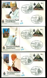 Germany 1987 Pope John II,Cathedral,Windmill,Religion,Architecture,10 x FDC - Picture 1 of 4