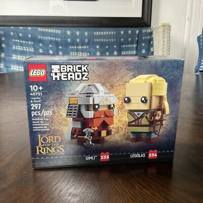 LEGO 40751 Lord of the Rings Legolas & Gimli Brickheadz New/factory Sealed - Image 1 of 4