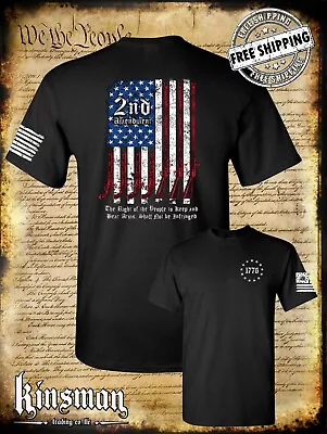 Camiseta 2nd Amendment Script - American Gun Flag USA Freedom Gun Rights Foto 1 de 3
