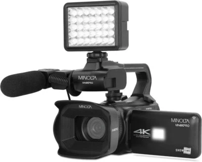 Minolta 64MP Autofocus Video Camera with Microphone & Video Light 4" Touchscreen - Image 1 of 4