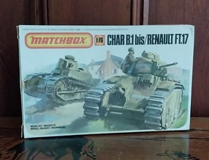 Vintage Matchbox 1-76 Char B.1 bis/Renault FT.17 PK-176 Tanks Model Kit 1980 - Picture 1 of 23