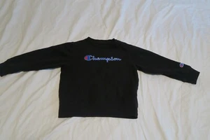 Champion Embroidered Spell Out Sweatshirt Youth Size 5 Boys Black Blue - Picture 1 of 7