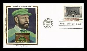 US COVER ARCHITECTURE LOUIS SULLIVAN BANK FDC COLORANO SILK CACHET - Picture 1 of 2