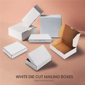 White Mailing Box Cardboard Shipping Carton Mailer Parcel Small Medium Large A7 - Picture 1 of 90