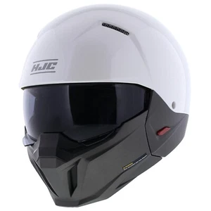 HJC I20 Gloss Pearl White Streetfighter, Open Face Helmet, Smoke Visor! - Picture 1 of 12