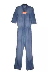Gap Jumpsuit klein blau Baumwolle Leinen Hemd Gürtel Taschen Halbarm Preloved - Bild 1 von 12