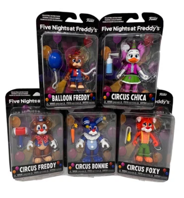 JUEGO 5 FUNKO CINCO NOCHES EN FREDDYS FNAF GLOBO CIRCO FREDDY BONNIE CHICA FOXY Foto 1 de 4