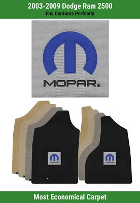 Tapetes carpete dianteiro Lloyd Velourtex para Dodge Ram 2500 03-09 com logotipo azul M-Mopar - Imagem 1 de 4