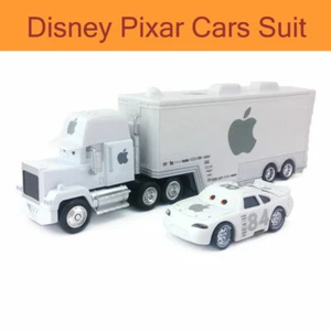 Boys Car Loose Toys No.84 1:55 Disney Pixar Cars Mack Truck & Car White Apple - Picture 1 of 5