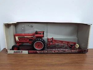 1/16 Ertl Farm Toy Farmall 706 Tractor With Plow Dealer Edition Set - Picture 1 of 5