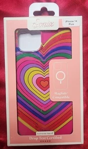 Sonix Case for iPhone 14 Plus MagSafe drop tested Rainbow Hearts Pride - Picture 1 of 3