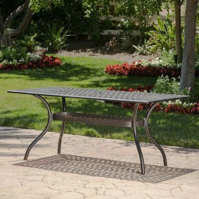 Carlton Outdoor Patina Copper Cast Aluminum Dining Table - Image 1 of 4