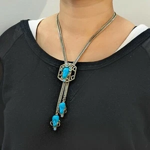 Juego de pendientes collar lariat estilo bolo Selro Selini años 50 sin firmar - Imagen 1 de 12