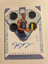 2018-19 Panini Cornerstones Jaren Jackson Jr. Crystal #154 JSY AU Grizzlies SSP