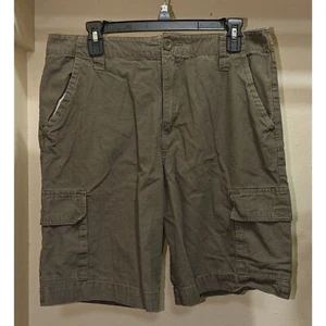 Lot of 2 Open Trails solid green Burnside Gray green plaid W 34" Men's Shorts - Picture 1 of 8