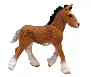 Schleich Horse Foal N. Am. Pelo rizado castaño blanco castañas melena negra brillante - Imagen 1 de 3