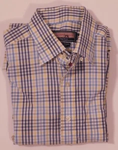 VINEYARD VINES Camicia Uomo Blu Giallo Bianco Plaid Bottoni Cotone Murray... - Foto 1 di 6