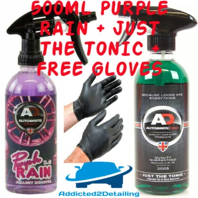 AUTOBRITE DIRECT 500ML PURPLE RAIN IRON FALLOUT+JUST THE TONIC TAR&GLUE REMOVER  - Image 1 of 2