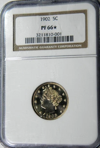 1902 LIBERTY 5c NGC PF 66* ORGASMIC EYE APPEAL ON THIS OLD HOLD. STARRED PF VNIK Cover