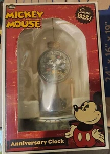 Disney Mickey Mouse Vintage Anniversary Glass Dome Clock. NIB! NRFB! - Picture 1 of 5