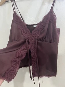 Vtg Y2K Coquette Whimsigoth Fairy Cami Slip Top XS Dainty Festival Romance Lace - Picture 1 of 12