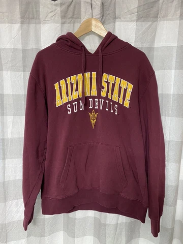 Arizona State Sun Devils Large Red Burgundy Hoodie Fleece Sweatshirt NCAA Cover