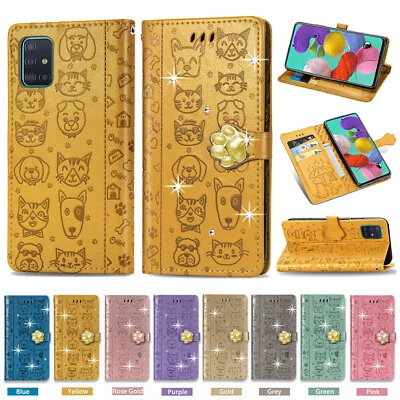 Cute Cat Dog Embossed Leather Case For - Image 1 of 4