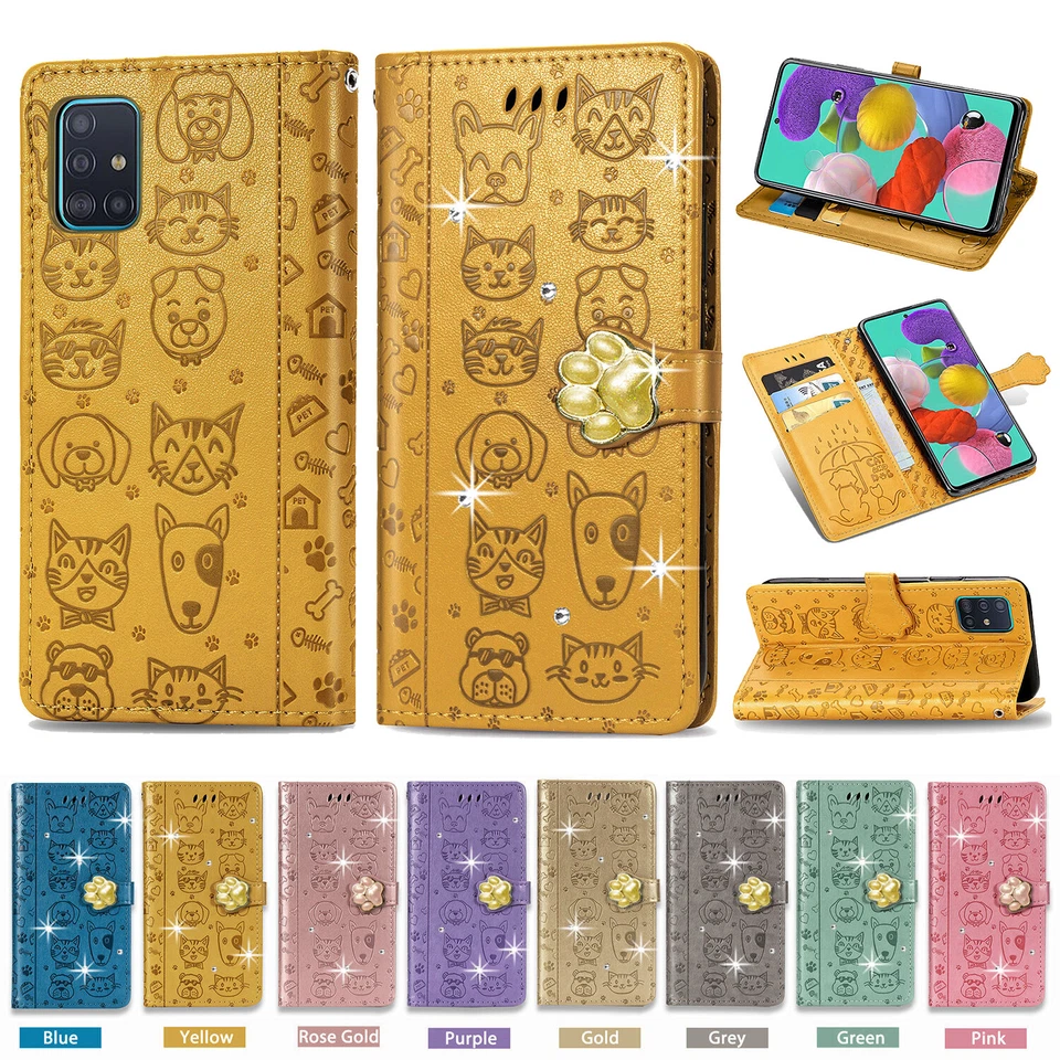 Cute Cat Dog Embossed Leather Case For - Image 1 of 4