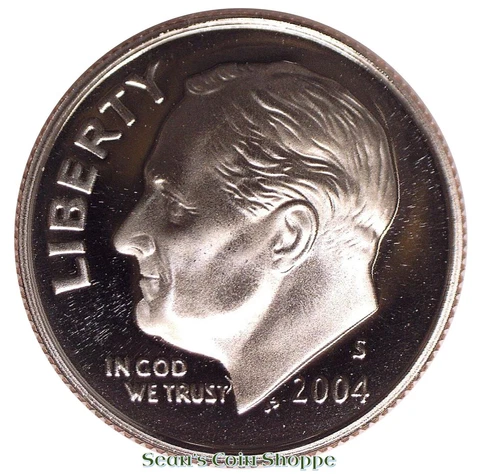 2004 S Roosevelt Dime 10C Clad Gem Deep Cameo Proof San Francisco Ships Free! Cover