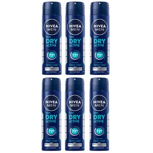 NIVEA Deodorant Men Dry Active Deo Spray, 6 x 150ml - Bild 1 von 3