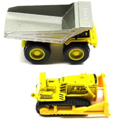 Bulldozer de construcción Tonka 1:64 y camión volquete escala 1:53 lote de 2 vehículos Foto 1 de 4
