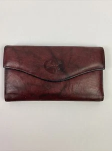 Buxton genarbtes Rindsleder weinrot marmoriert Brieftasche Kisslock Geldbörse 5 1/2" - Bild 1 von 3