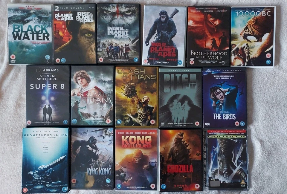 21 CREATURE FEATURE UK R2 DVD BUNDLE BIRDS GODZILLA PLANET OF APES ALIENS KONG - Image 1 of 1