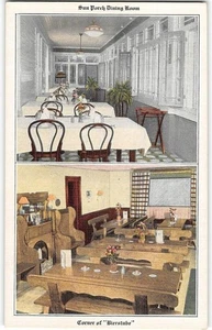 Sun Porch, Bierstube NEW EAGLE HOTEL Menomonee Falls, WI 1930s Vintage Postcard - Picture 1 of 2
