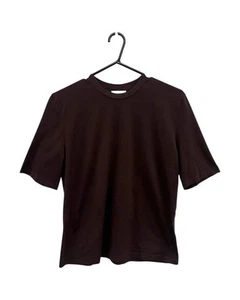 Excellent Condition SCANLAN THEODORE Women's Brown T-Shirt XS - Boxy Fit 100% Co - Picture 1 of 5