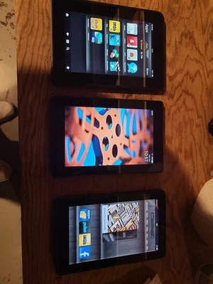 Lot of 3 Kindle Fire Tablets  Used Good Codition  - Image 1 of 4