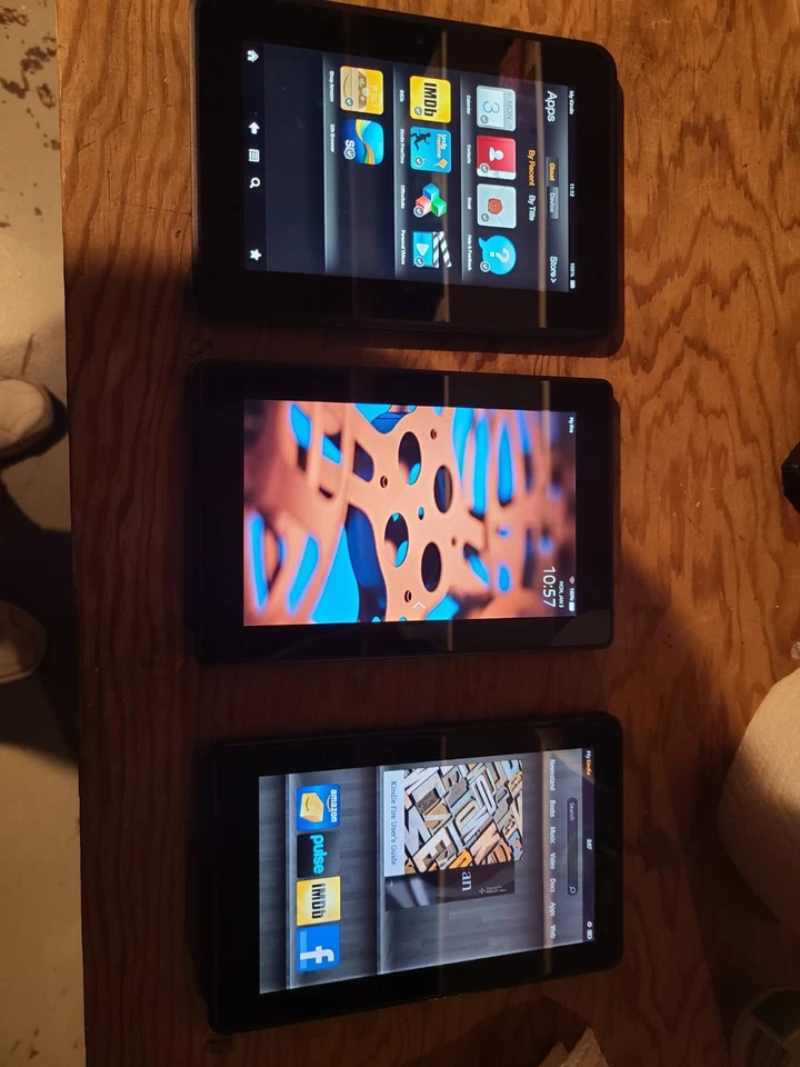 Lot of 3 Kindle Fire Tablets  Used Good Codition  - Image 1 of 4