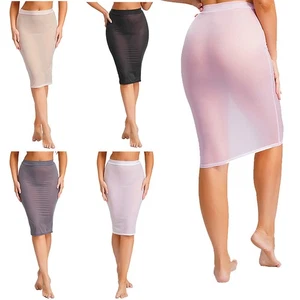Women Skirt Date Night Midi Skirt High Waist Miniskirt Pencil Skirt Clubwear - Picture 1 of 73