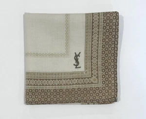 HERREN TASCHENTUCH YSL Paisley Creme Beige MUSTER Baumwolle EINSTECKTUCH 18" - Bild 1 von 4