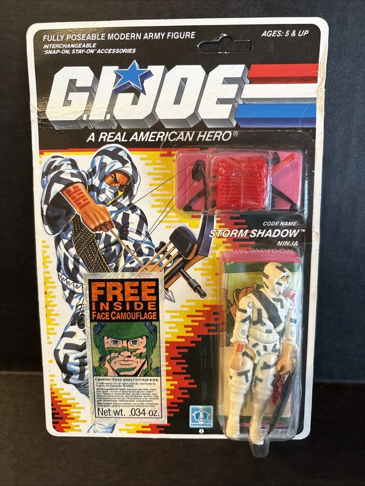Vintage GI Joe 1988 Storm Shadow MOC Hasbro Action Figure G.I. Version 2 on card