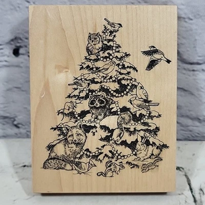 Decoraciones de animales salvajes de árbol de Navidad ~ sello de goma ~ 3,5" X 4,5" ~ PSX K 1318 Foto 1 de 4