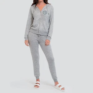 $55 Ocean Drive Medium Hacci Burnout Zip Hoodie Heather Gray Laguna Beach NWT - Picture 1 of 4