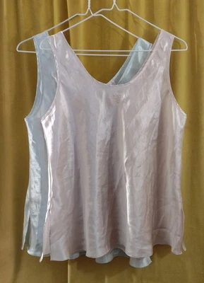 Juego De Dos Camis De Colección Años 80 Oscar De La Renta Etiqueta Fina Satén L Foto 1 de 4