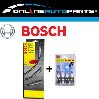 Bosch Spark Plugs + Ignition Leads Kit for Ford Meteor GA GB 1.5L E5 1982~1985 - image 1 of 2