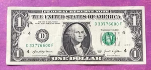 2021 DOLLAR BILL FOUR PAIRS TOGETHER D 33 77 66 00 F - Picture 1 of 2