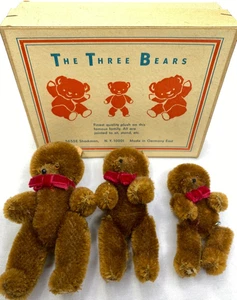 Mohair Jointed Teddy Bear East Germany The Three Bears 1960’s Shackman Rare - Picture 1 of 7