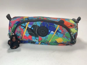 Kipling Graffiti Reise Schule Federmäppchen Etui Affe Schlüsselanhänger zwei Taschen - Bild 1 von 10