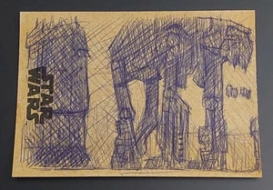 2017 Topps Star Wars: The Last Jedi AT-AT Walker Sketch Art Card By Andrew Fry - Picture 1 of 2