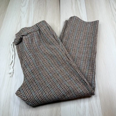 H&M Edition By John Boyega Mens Manteco Wool Houndstooth Drawstring Pants XL - Image 1 of 4